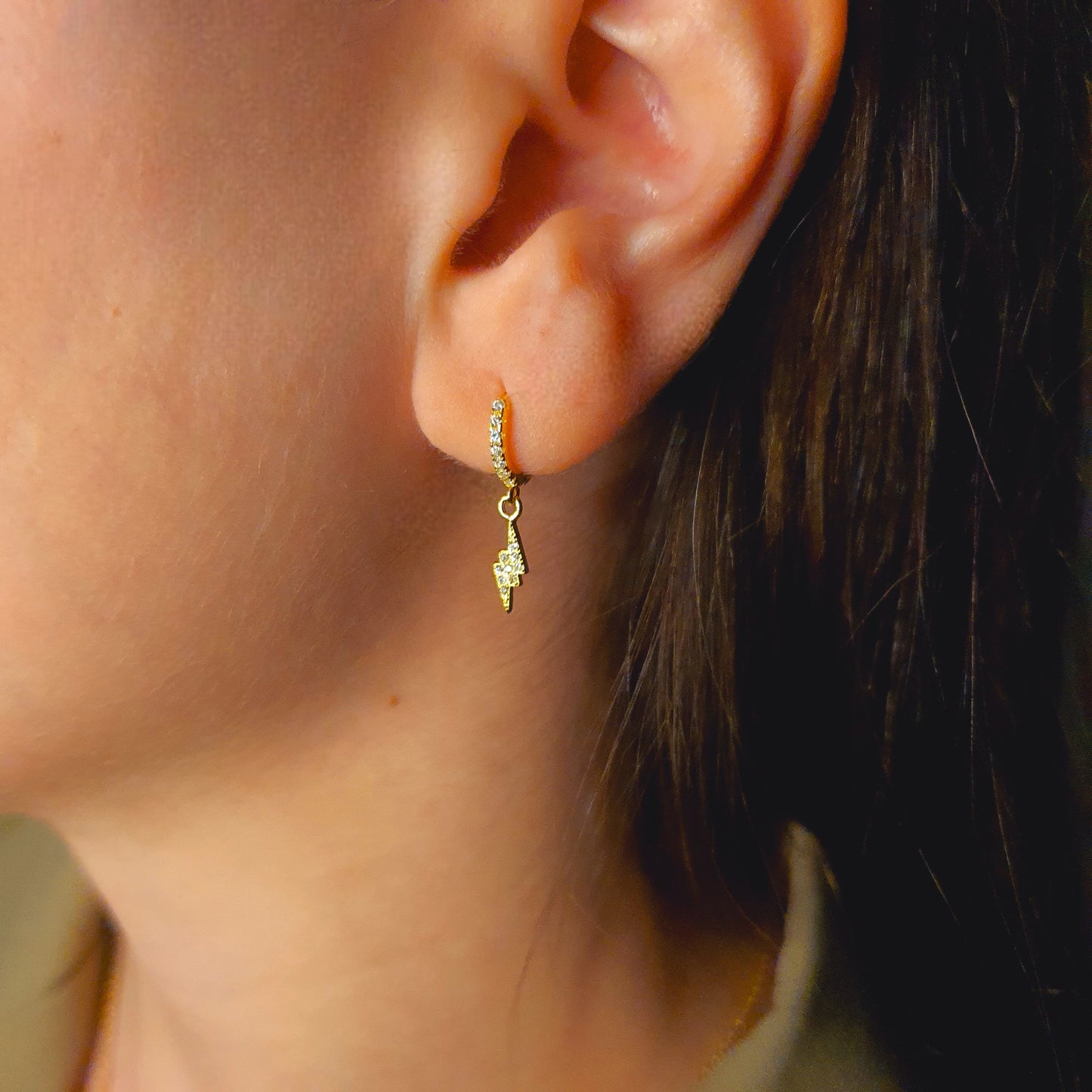 PENDIENTES RAYO DORADO