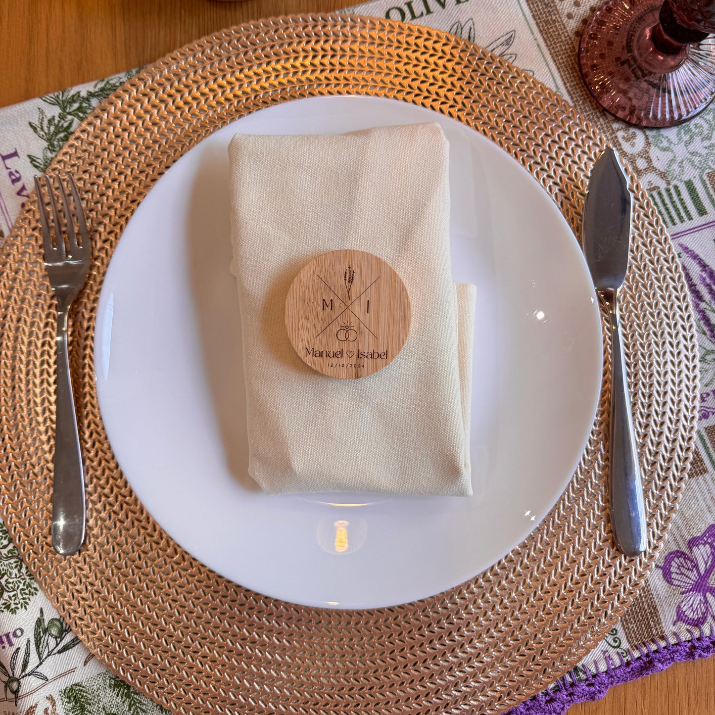 Espejo de madera personalizado para boda – Detalle para invitados