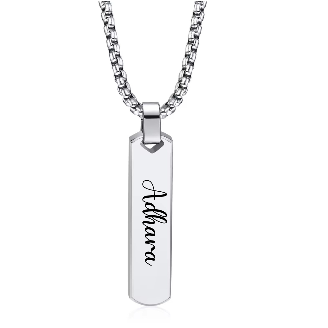 COLLAR DE BARRA PLATEADO
