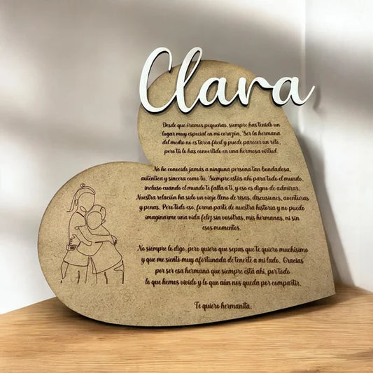 PLACA CORAZÓN HERMANOS
