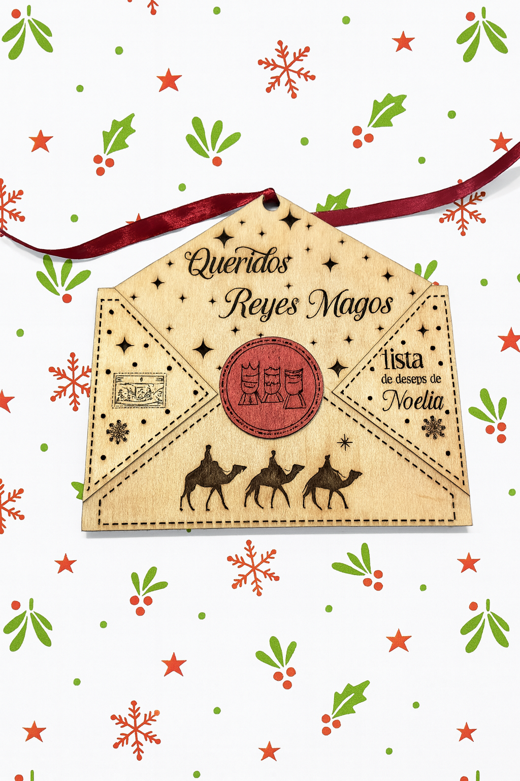 Sobre de Madera Personalizado para la Carta de los Reyes Magos
