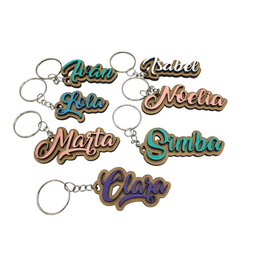LLAVERO PERSONALIZADO CON NOMBRE EN RELIEVE Y COLOR