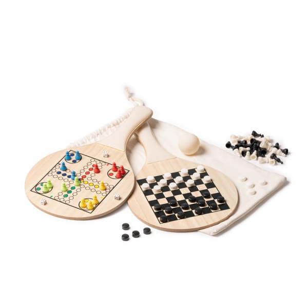 Juego de Palas Multijuego Personalizado de Madera · Detalle Infantil para Bodas, Comuniones y Bautizos