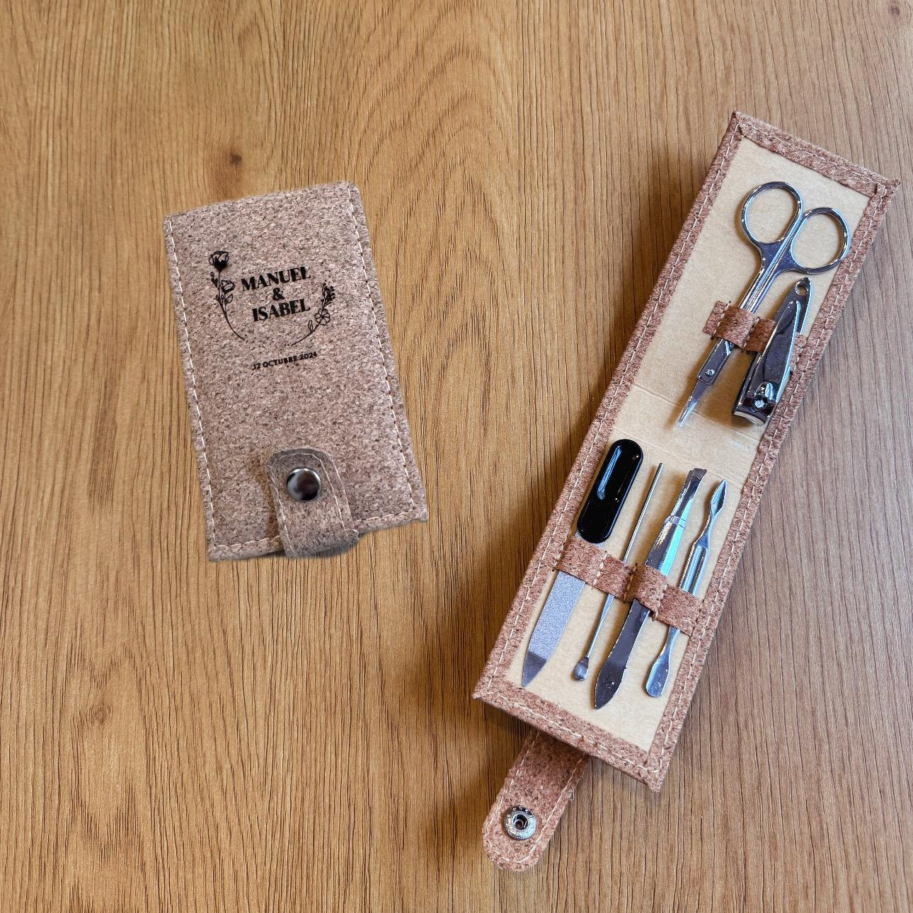 Set de manicura de corcho personalizado – Detalle de boda ecológico
