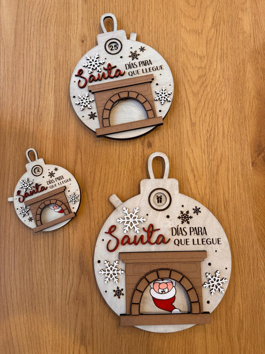 Bola de Navidad Cuenta Atrás con Papá Noel (3 Tamaños)