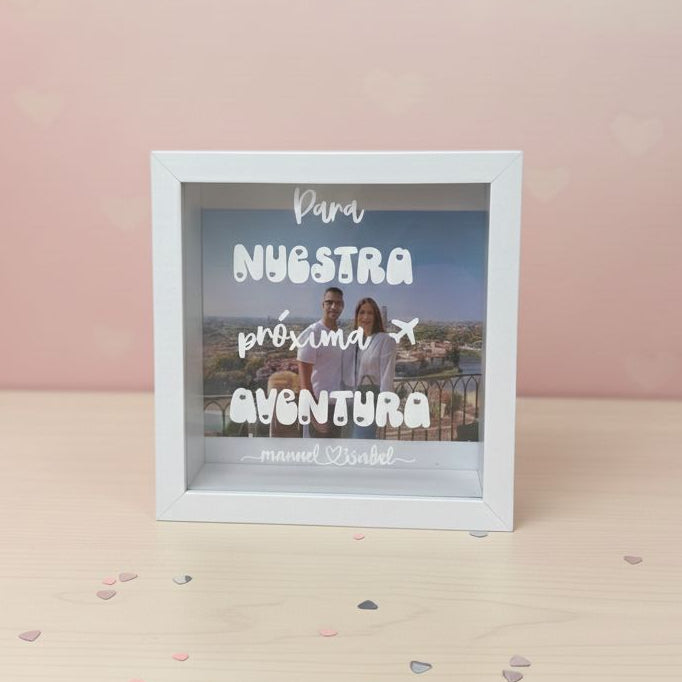 HUCHA CON FOTO – PARA NUESTRA PRÓXIMA AVENTURA