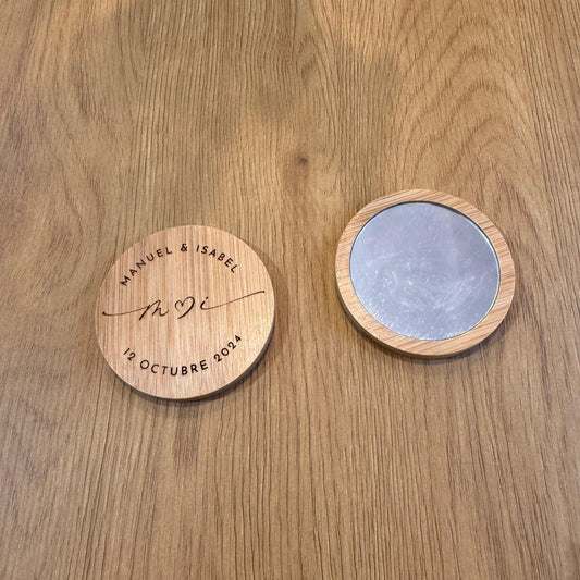 Espejo de madera personalizado para boda – Detalle para invitados