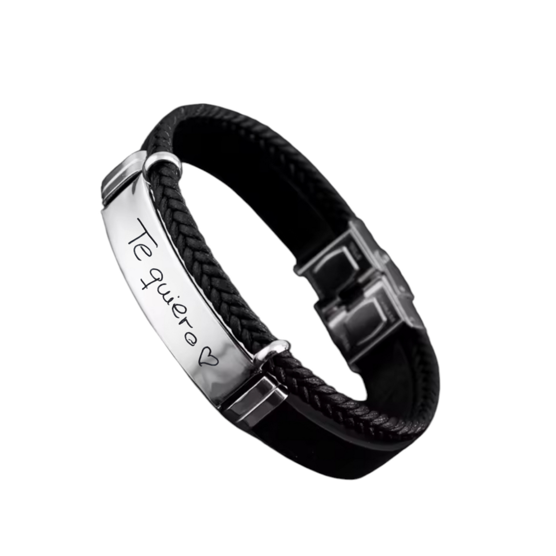 PULSERA HOMBRE POLIPIEL DOBLE CON TU LETRA