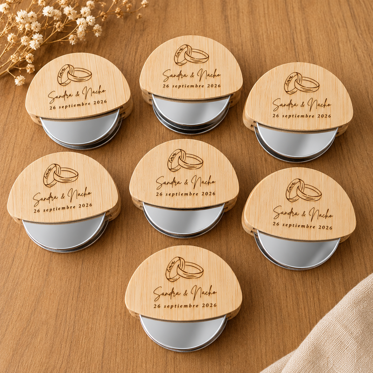 Cortapizzas de madera personalizado – Detalle original de boda