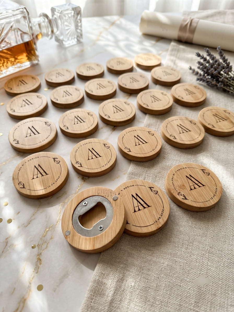Abridor con imán personalizado para boda – Detalle para invitados