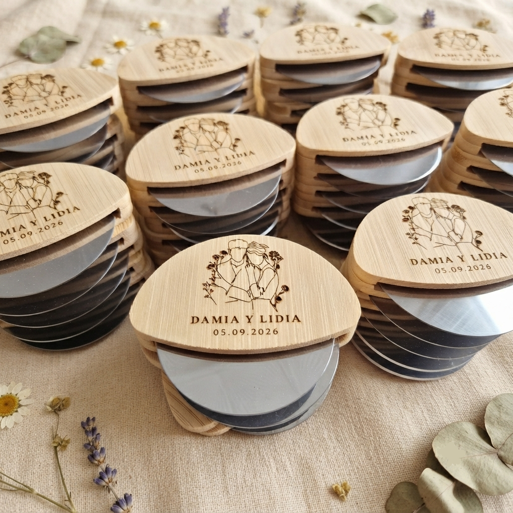 Cortapizzas de madera personalizado – Detalle original de boda